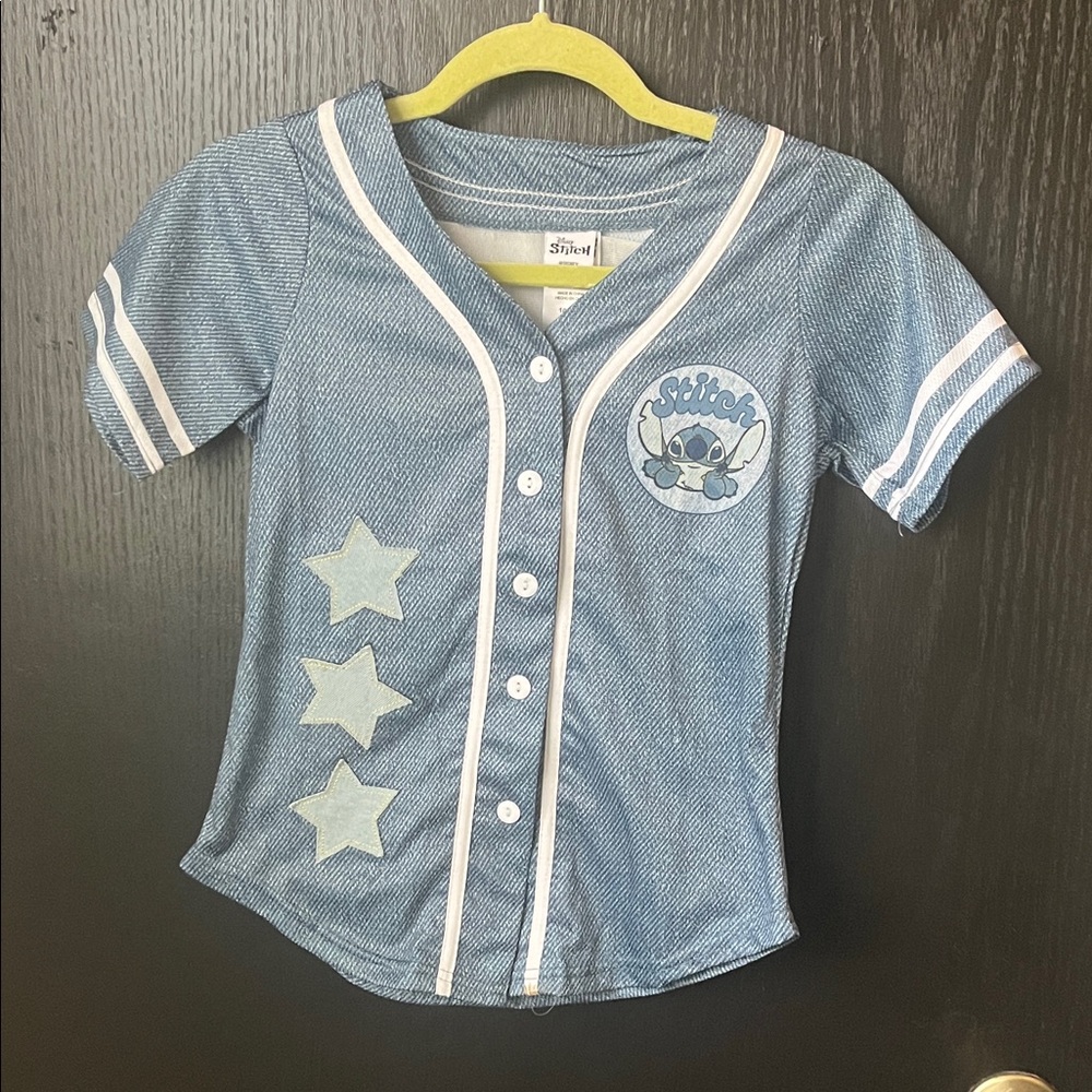 KIDS 🧒 Disney Stitch Kids Blue Button-Up Jersey